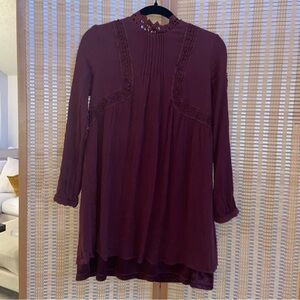 Elegant Maroon Lace Dress